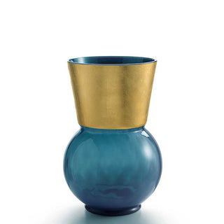Nason Moretti Basilio medium vase with gold edge - Murano glass Nason Moretti Air force blue - Buy now on ShopDecor - Discover the best products by NASON MORETTI design