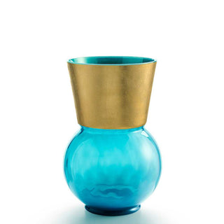 Nason Moretti Basilio medium vase with gold edge - Murano glass Nason Moretti Sea water - Buy now on ShopDecor - Discover the best products by NASON MORETTI design