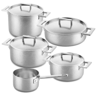 Mepra Attiva Vintage 9-piece cookware set pewter - Buy now on ShopDecor - Discover the best products by MEPRA design
