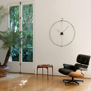 Nomon Barcelona wall clock with black structure and inserts in walnut wood - Buy now on ShopDecor - Discover the best products by NOMON design