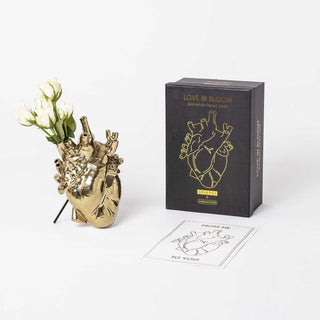 Seletti Love In Bloom gold heart vase in porcelain - Buy now on ShopDecor - Discover the best products by SELETTI design